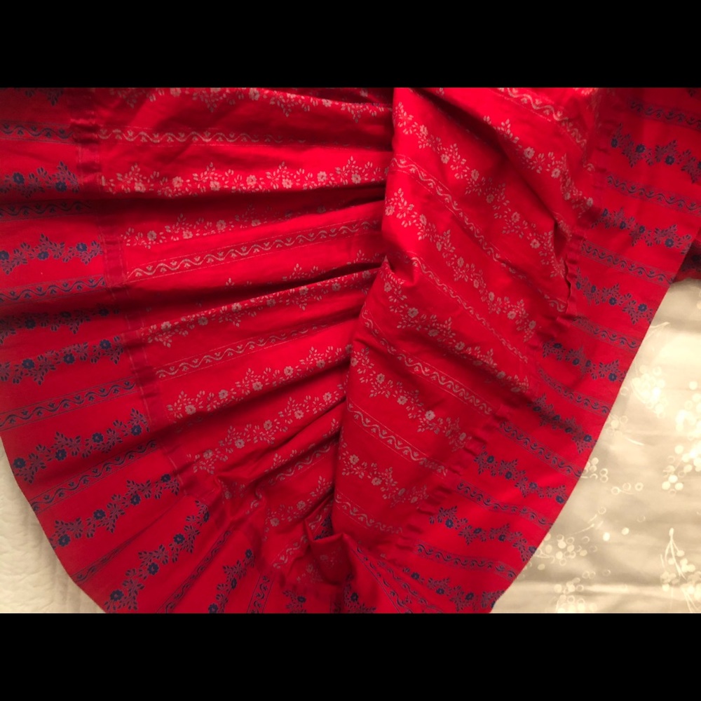 Vintage red dirndle Swiss Austrian dress prairie S - Picture 6 of 8